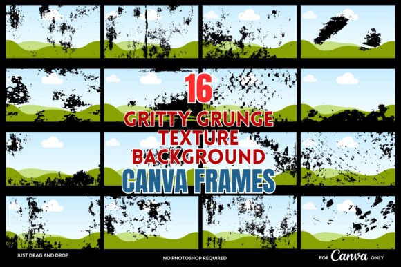 Grunge texture background Canva frames with gritty effects