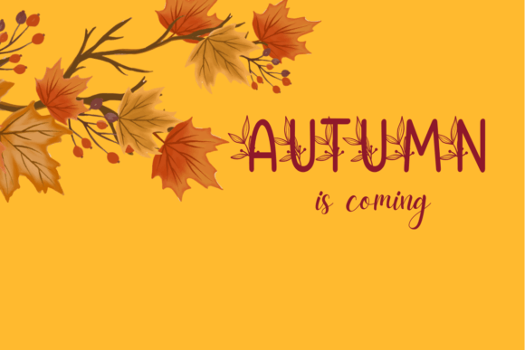 Happy Autumn Font PNG with transparent background - Preview 4
