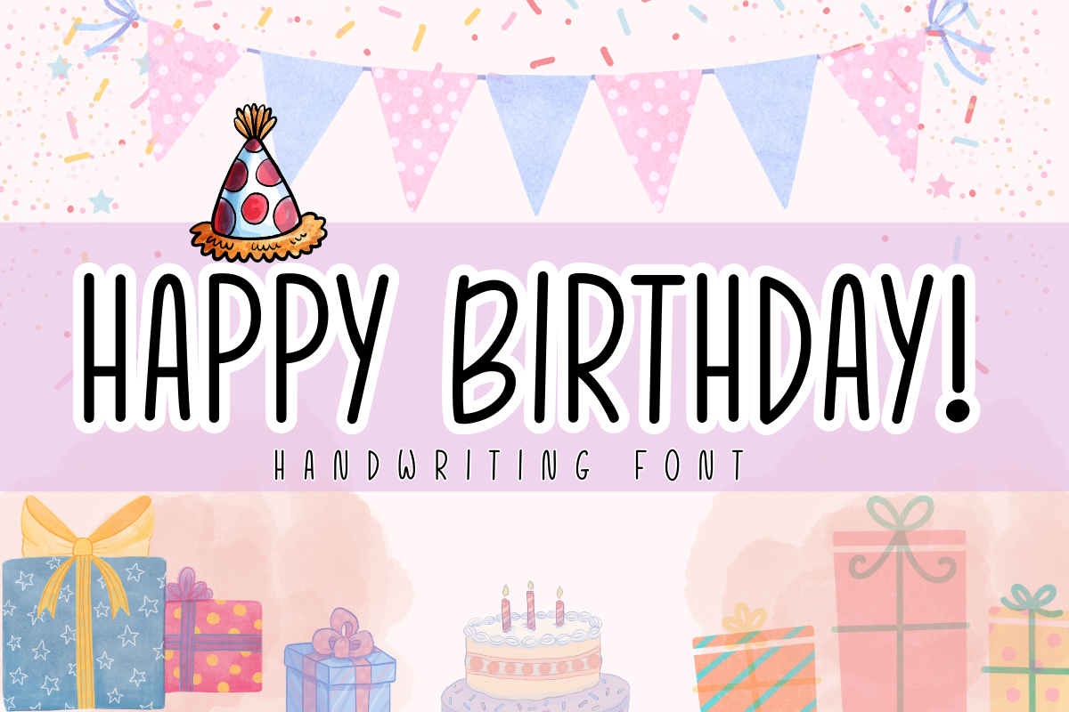 Happy Birthday preview, cheerful happy birthday font for banners and cards
