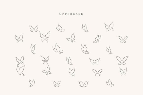 Heart Butterfly Font PNG with transparent background - Preview 1