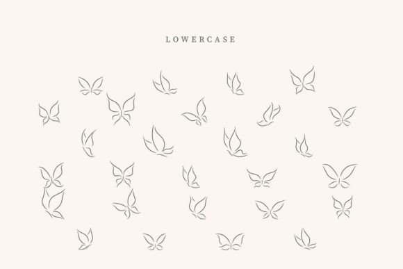 Heart Butterfly Font PNG with transparent background - Preview 2