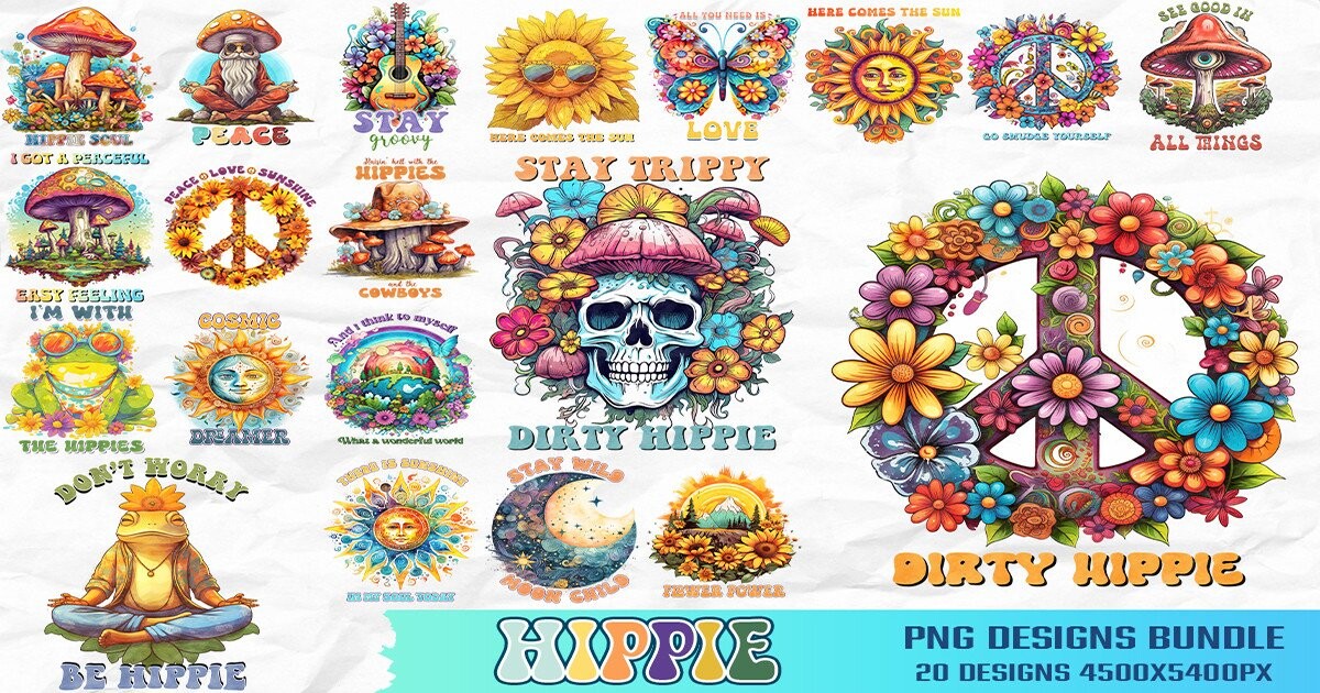 Hippie Sublimation Bundle Bundle · Creative Fabrica