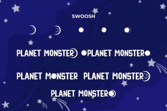 Planet Monster Font PNG with transparent background - Preview 6