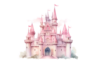 Princess Castle Watercolor Clipart Graphic by Orcshape Studio ...
