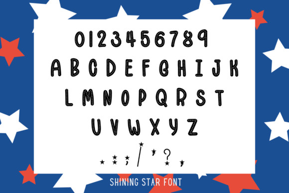 Shining Star Font PNG with transparent background - Preview 1