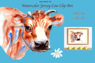 Watercolor Jersey Cow Portrait Clipart Graphic by Ilona Creates ...