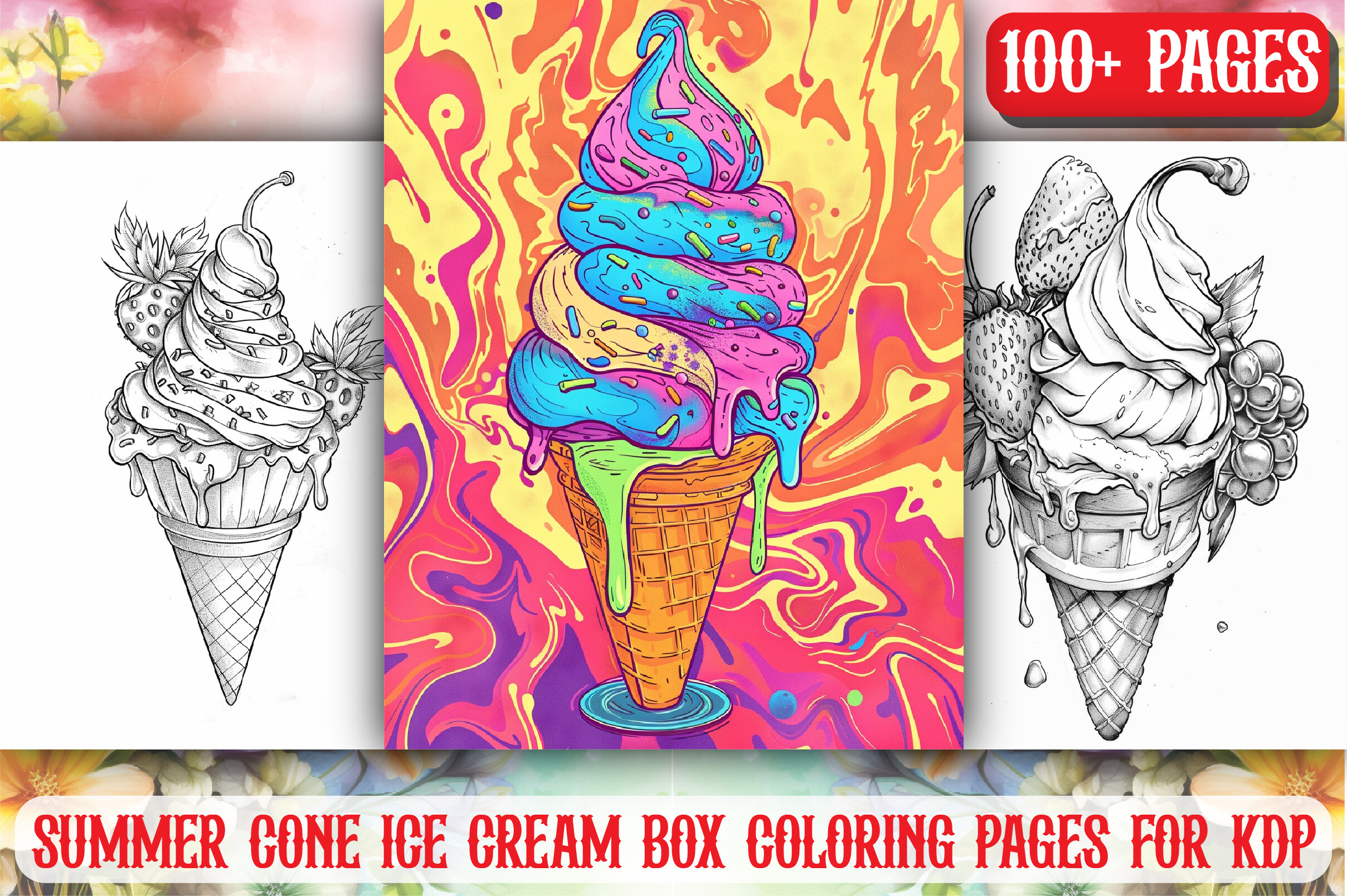 140+ Summer Ice Cream Cone Coloring Page