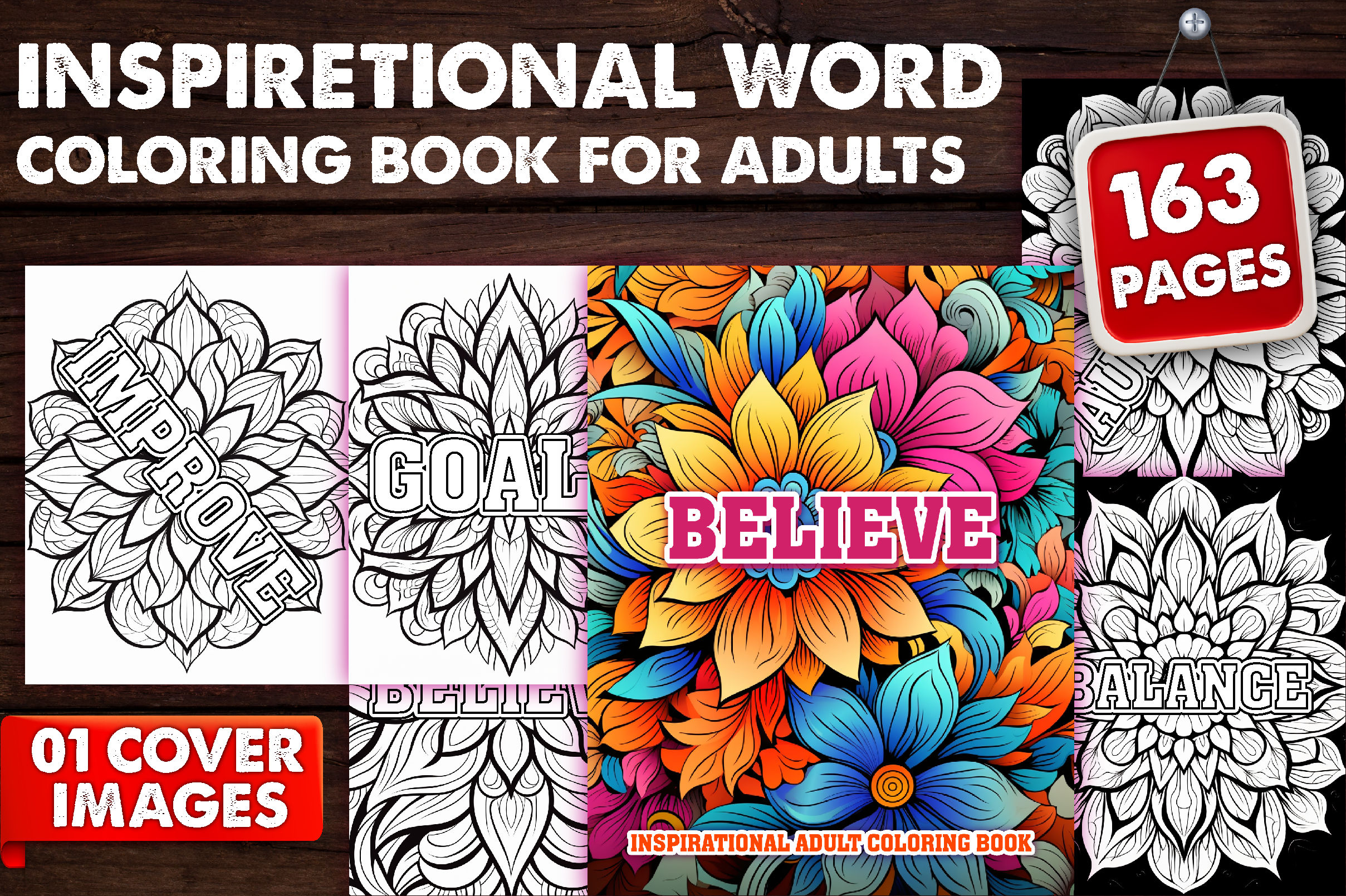 163 Inspirational Word Coloring Book