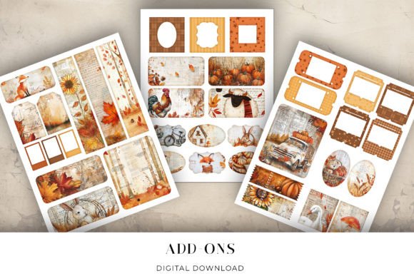 Autumn Fall Ephemera Junk Journal Pages