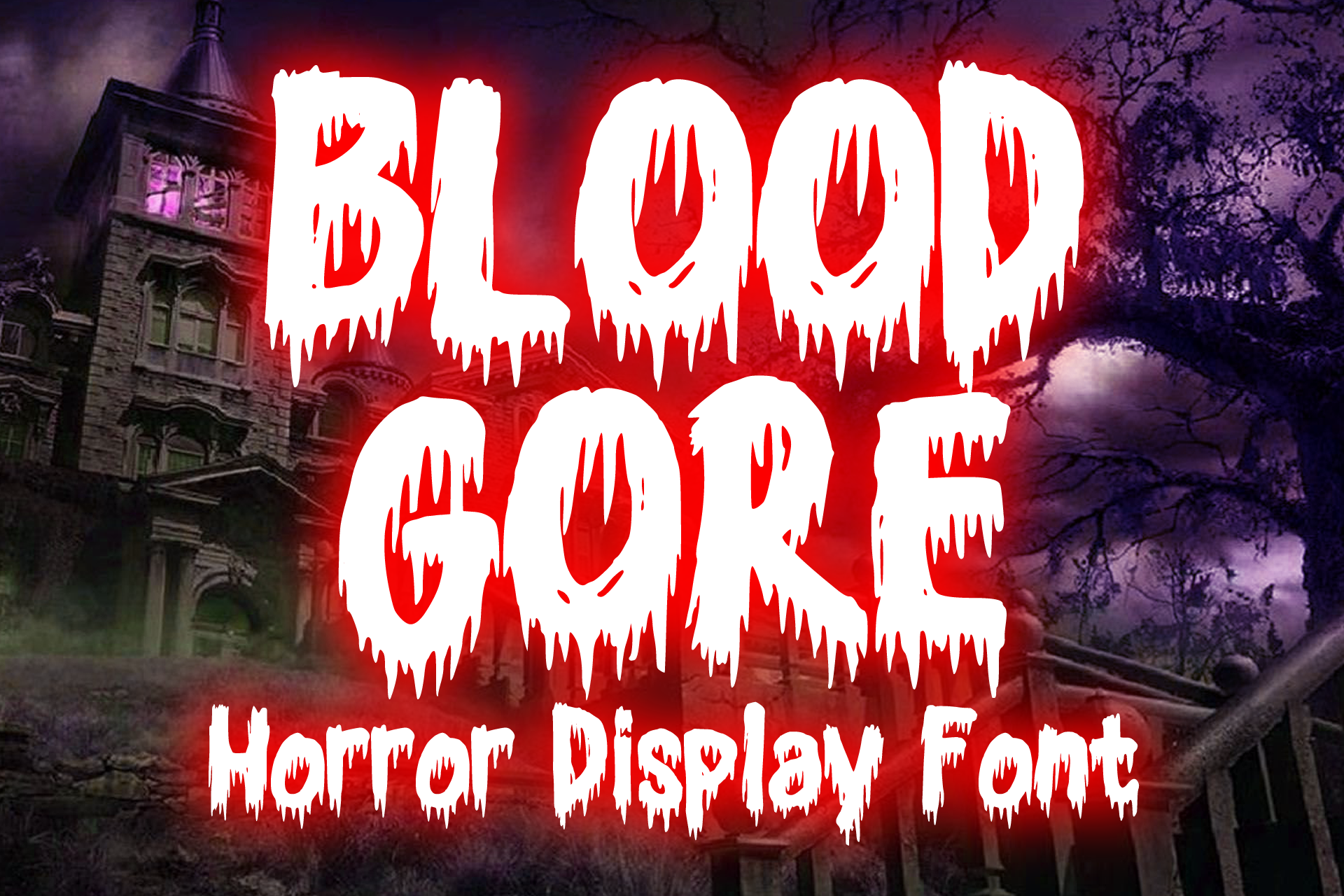 Blood Gore preview: ink drips horror font