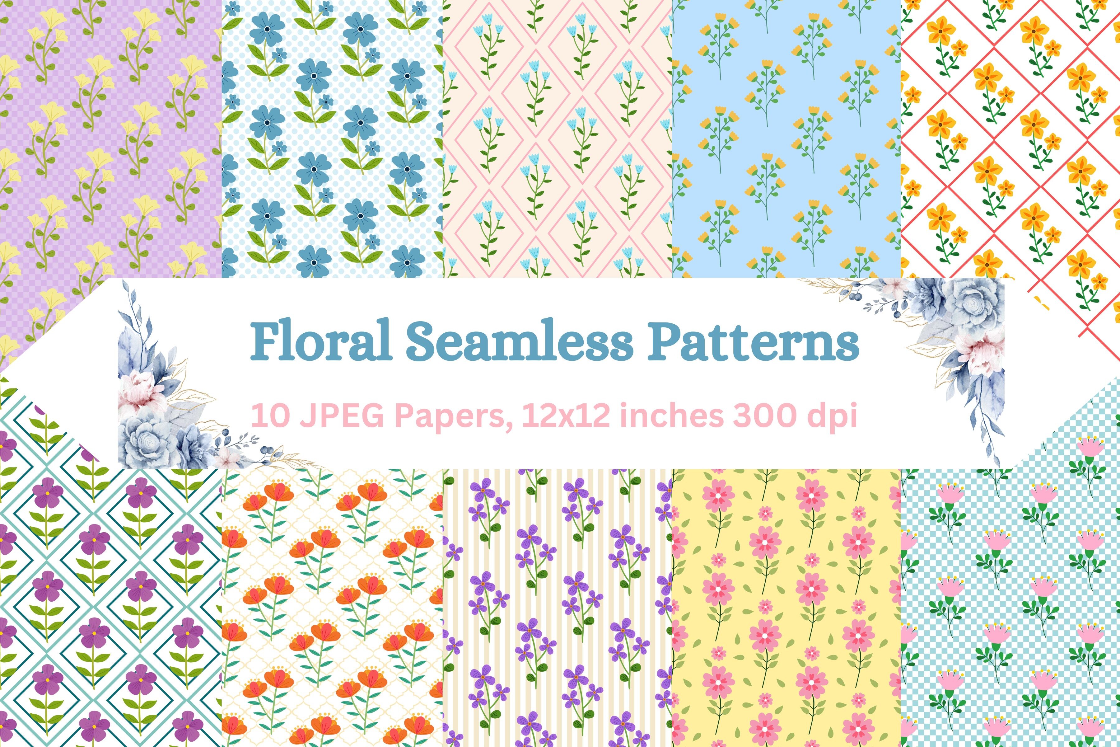 Elegant Floral Digital Paper Set Graphic by archiegupta1908 · Creative ...