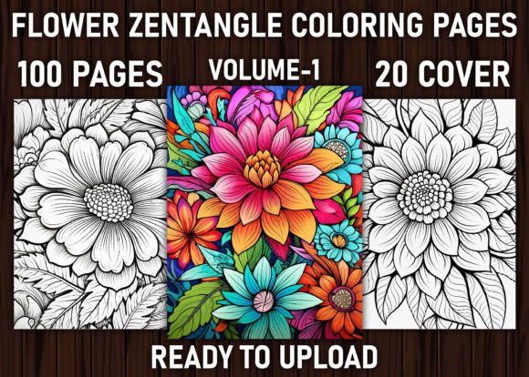 Flower Zentangle Coloring Pages