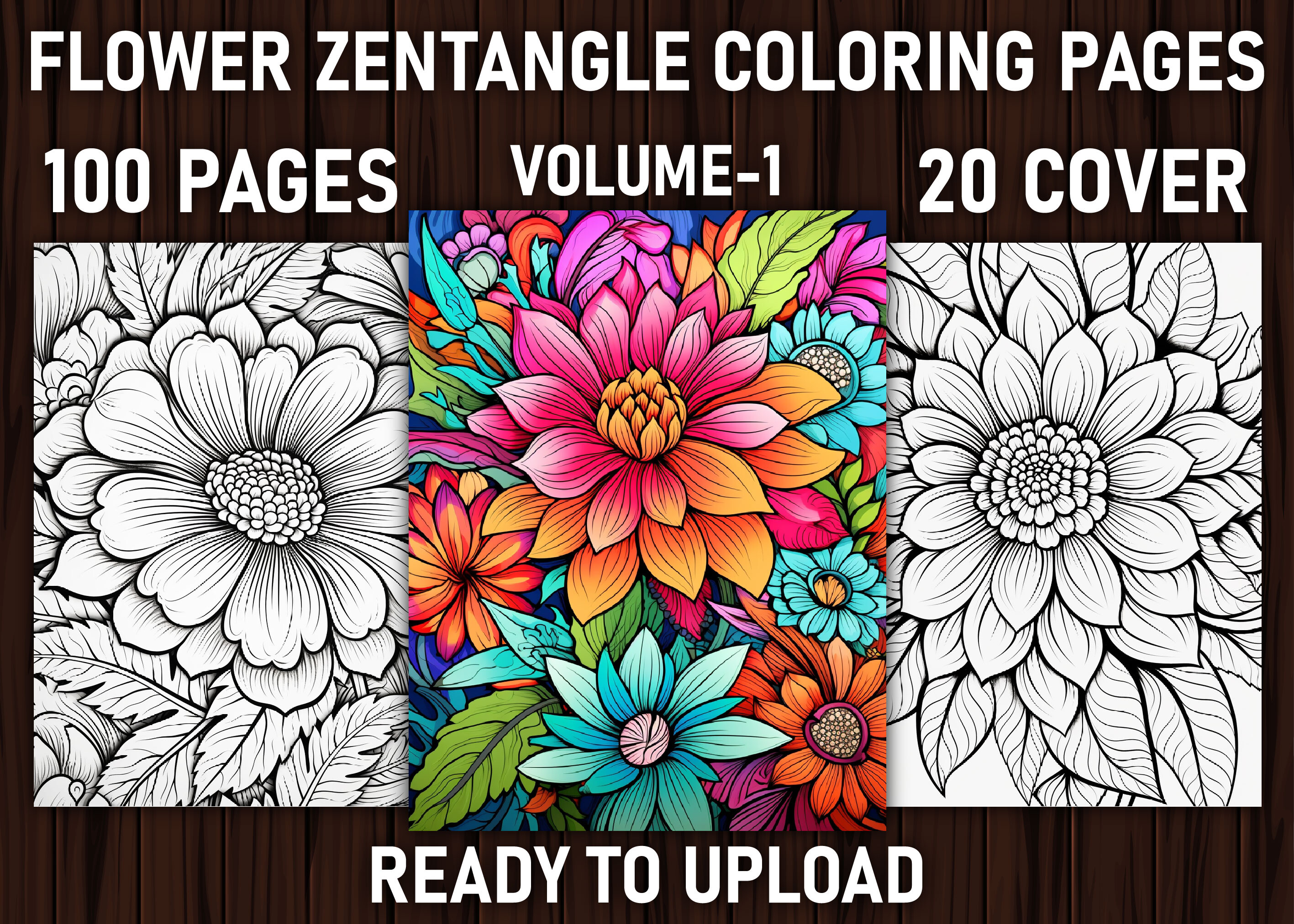 Flower Zentangle Coloring Pages