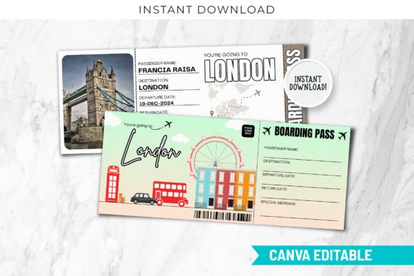 London England Surprise Gift Ticket