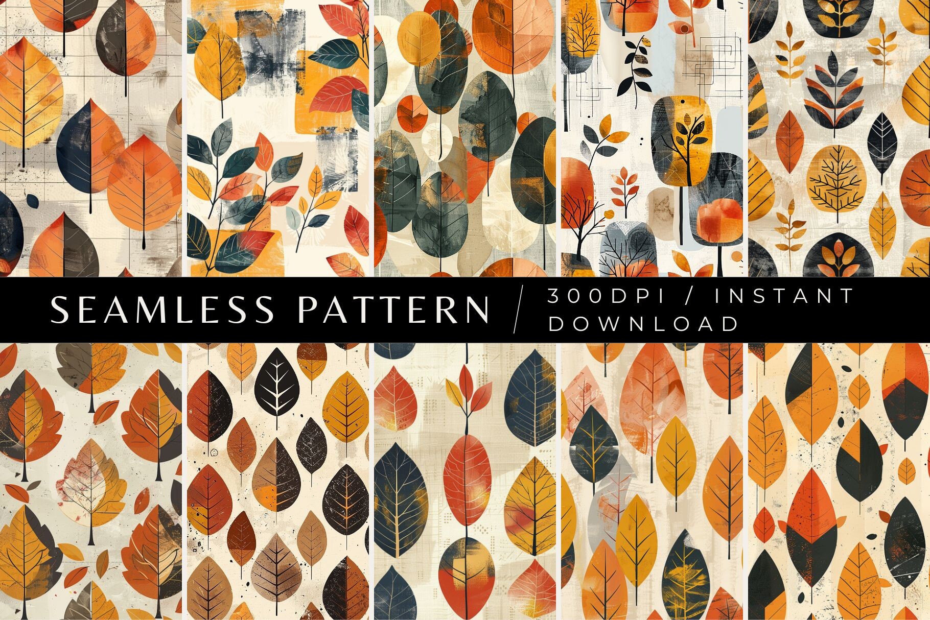Neat Autumn Leaves Patterns Graphic by Inknfolly · Creative Fabrica