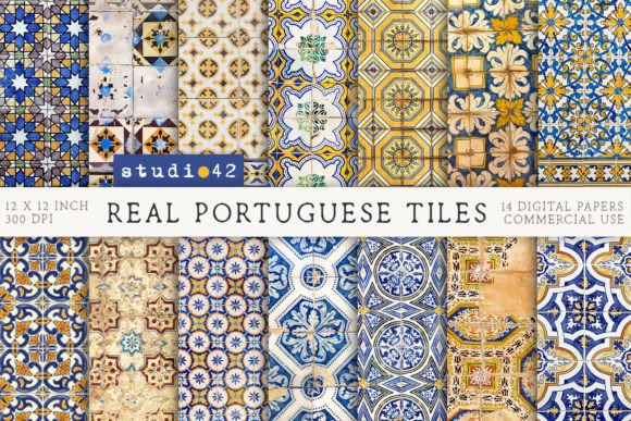 Portuguese Tiles Digital Background