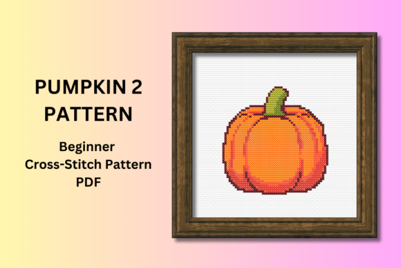 Pumpkin Beginner Cross-Stitch Pattern 2