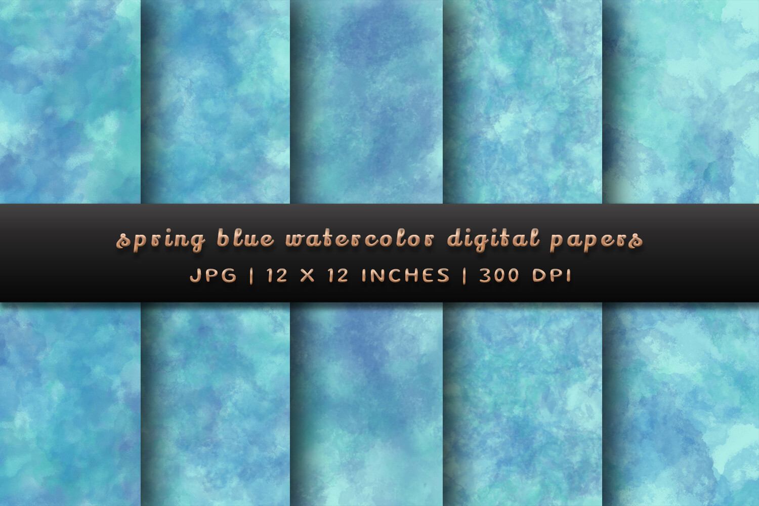 Spring Blue Watercolor Backgrounds Graphic by Pugazh Logan · Creative ...