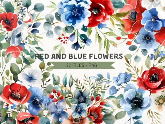 Watercolor Flowers Clipart Bundle
