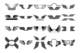Wing Collection Label Wing Badge Label Logo Graphic by pikgura · Creative Fabrica