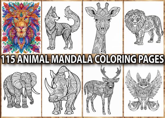 115 Animal Mandala Coloring Pages KDP