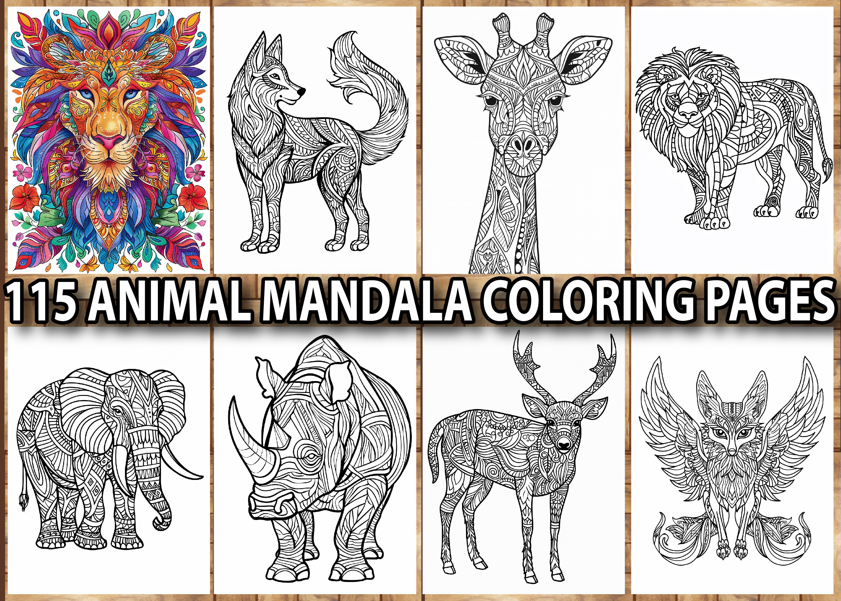 115 Animal Mandala Coloring Pages KDP