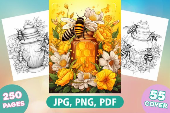 250 Honey Bee Coloring Book for Adults
