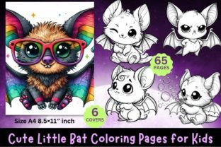 Cute Little Bat Coloring Pages for Kids Graphic by Coffee mix ...