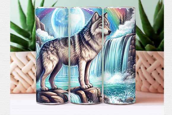 Cute Wolf Tumbler Wrap Graphic by Lazy Craft · Creative Fabrica