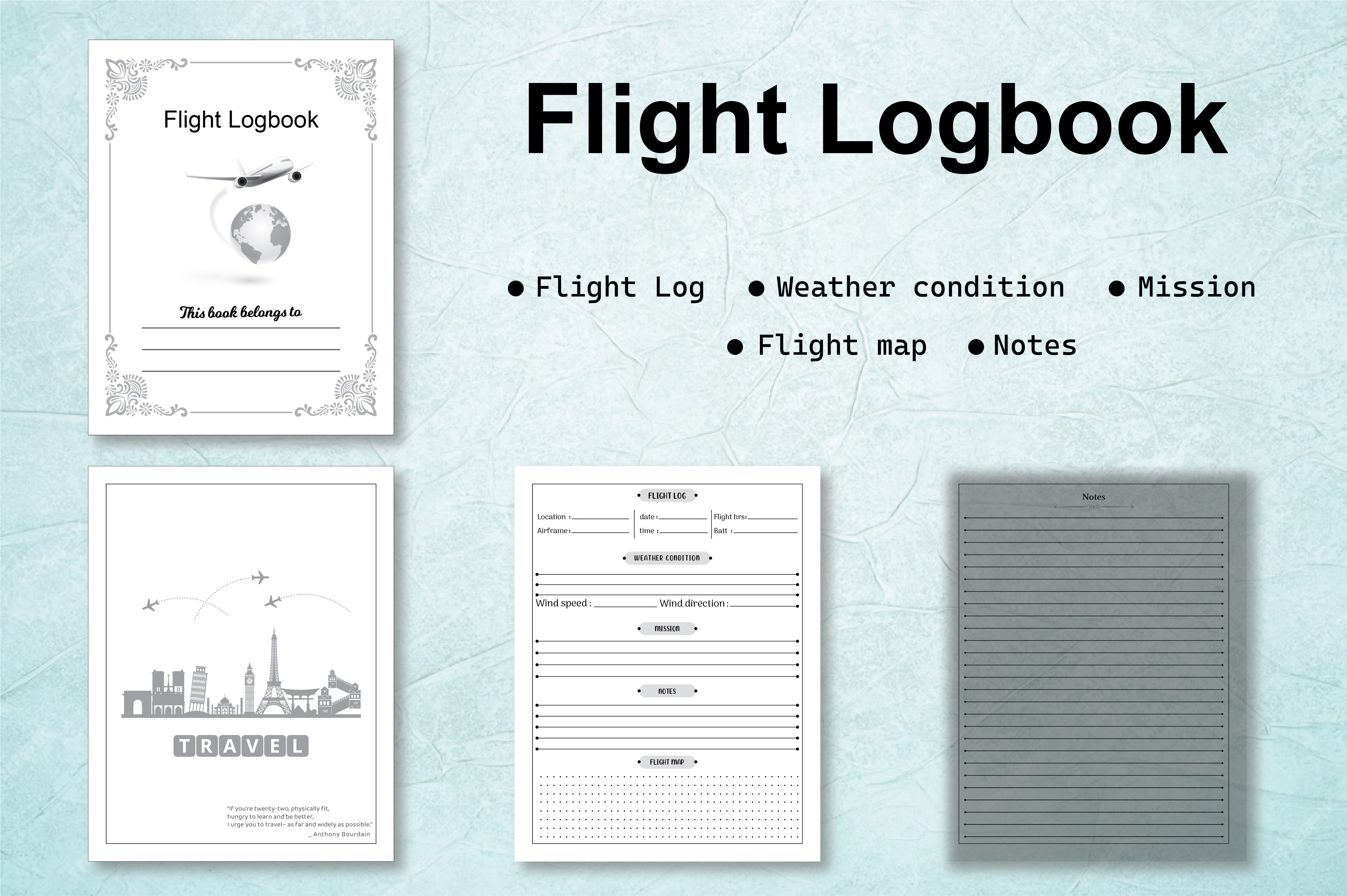 Flight Log Book Graphic by imrannazir0024 · Creative Fabrica