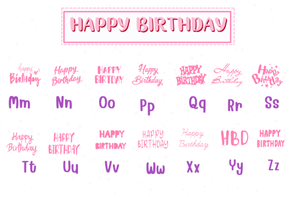 Happy Birthday Font - Preview 2