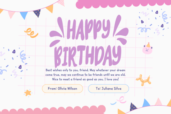 Happy Birthday Font - Preview 6