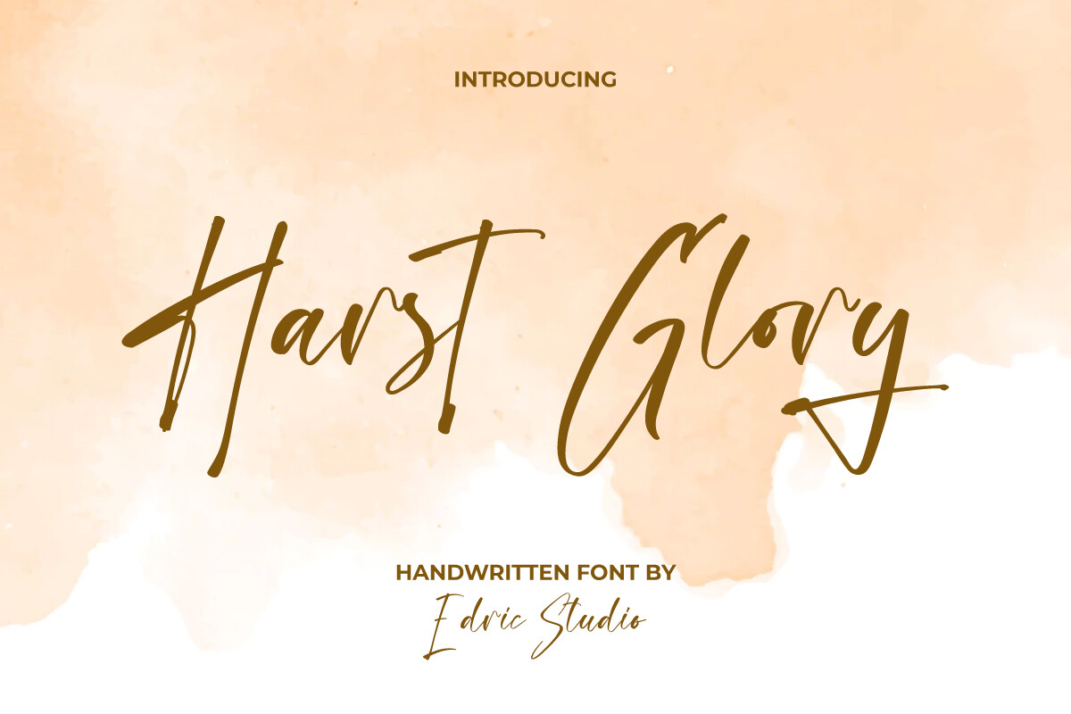 Harst Glory preview: expressive signature-style script
