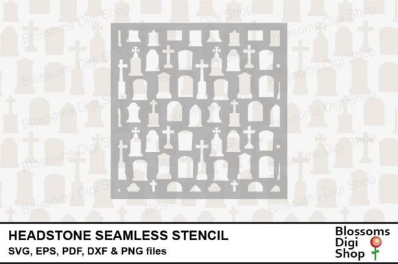 Headstones Seamless Stencil