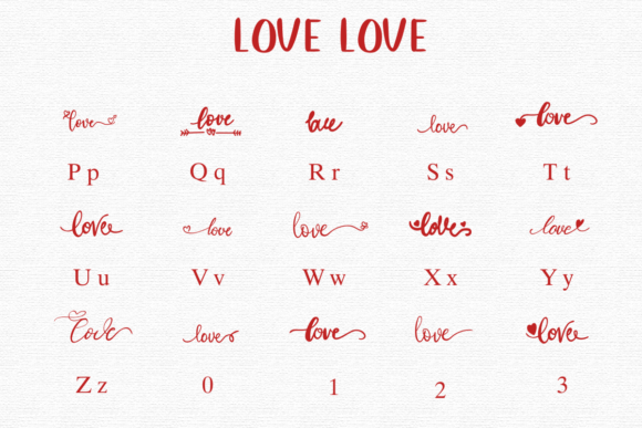 Love Love Font PNG with transparent background - Preview 1