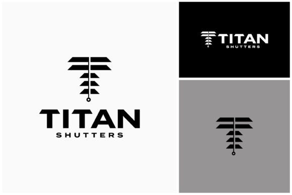 Letter T Shutter Blinds Window Logo