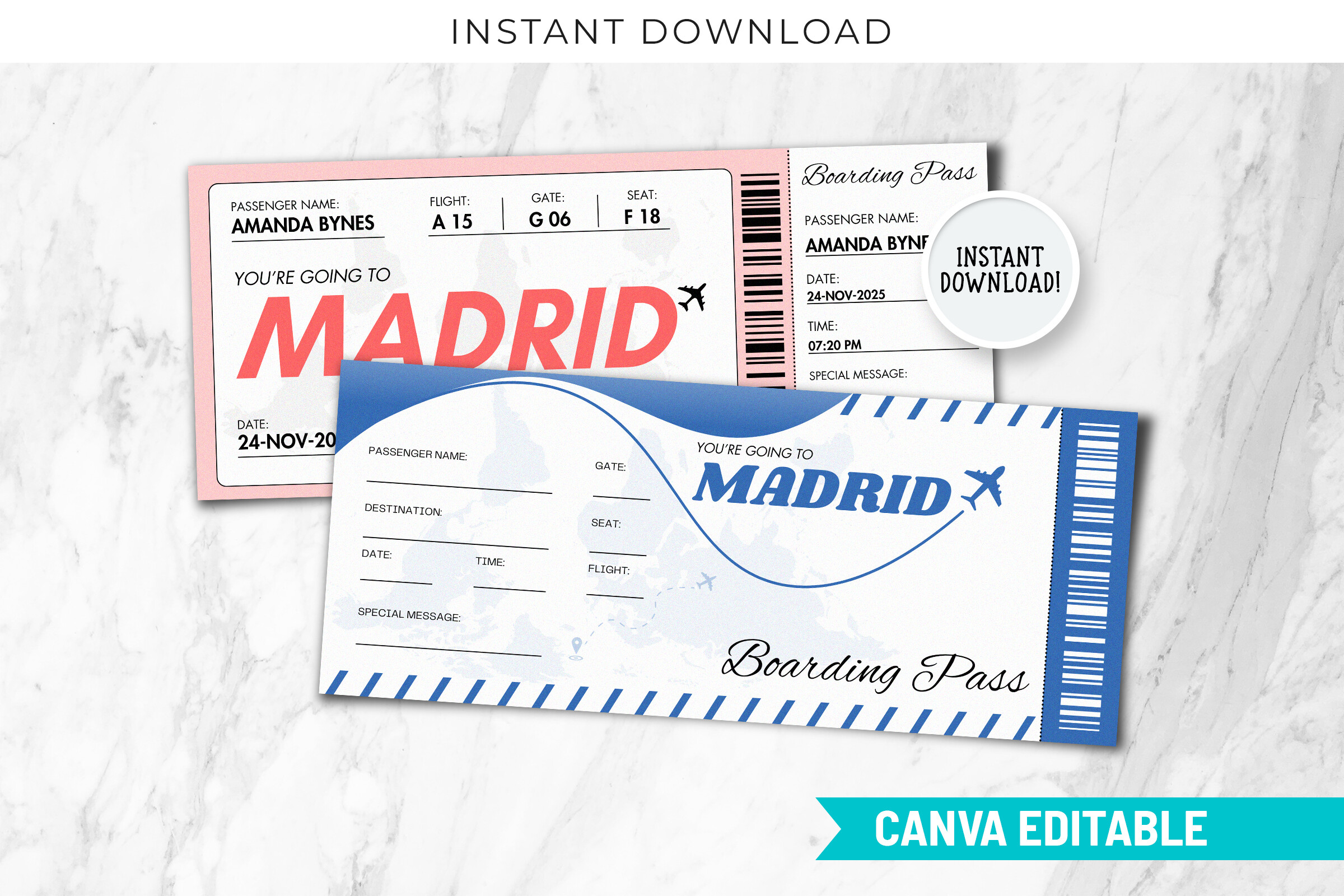 Madrid Spain Trip Surprise Gift Ticket