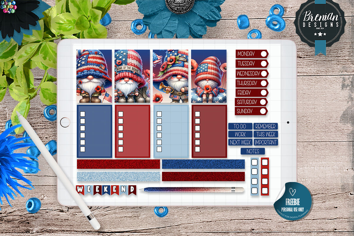 Memorial Day Gnomes Digital Stickers Graphic by Bren Wotherspoon ...