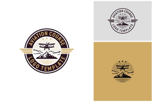 Old Plane Aviation Flight Airplane Logo
