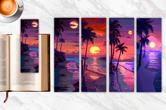 Synthwave Beach Bookmark