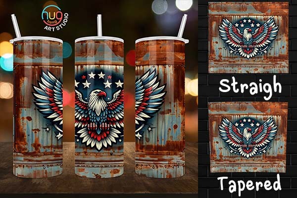 Vintage USA Flag Eagle Rustic Tumbler Graphic by HugHang Art Studio ...