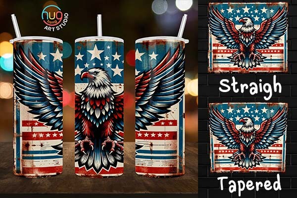 Vintage USA Flag Eagle Rustic Tumbler Graphic by HugHang Art Studio ...