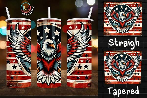 Vintage USA Flag Eagle Rustic Tumbler Graphic by HugHang Art Studio ...