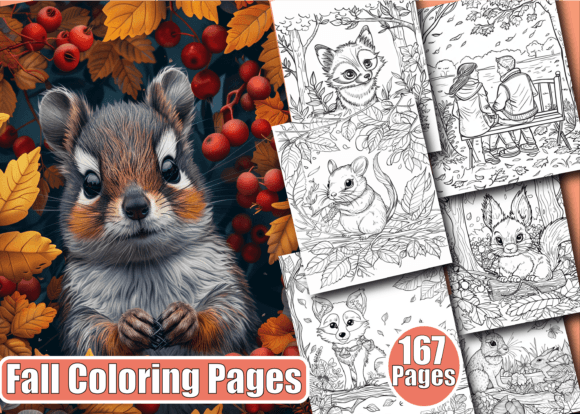 160+ Fall Coloring Pages for Adults