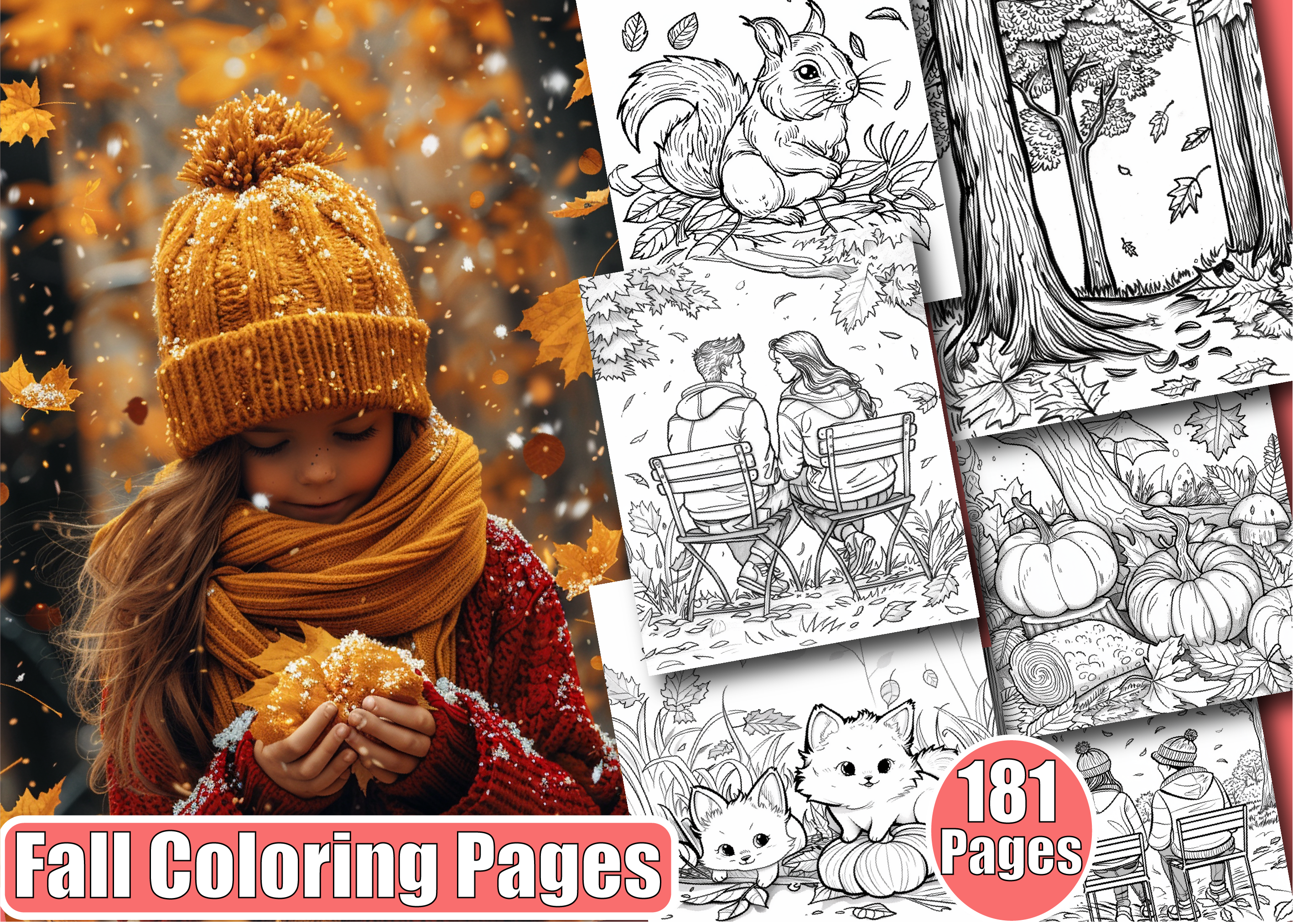180 Fall Coloring Pages for Adults