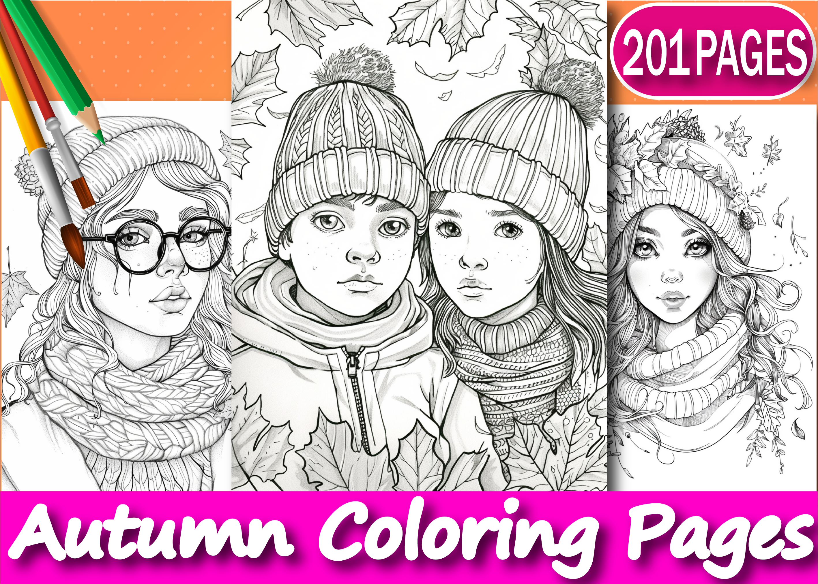 200 Autumn Coloring Pages for Adults