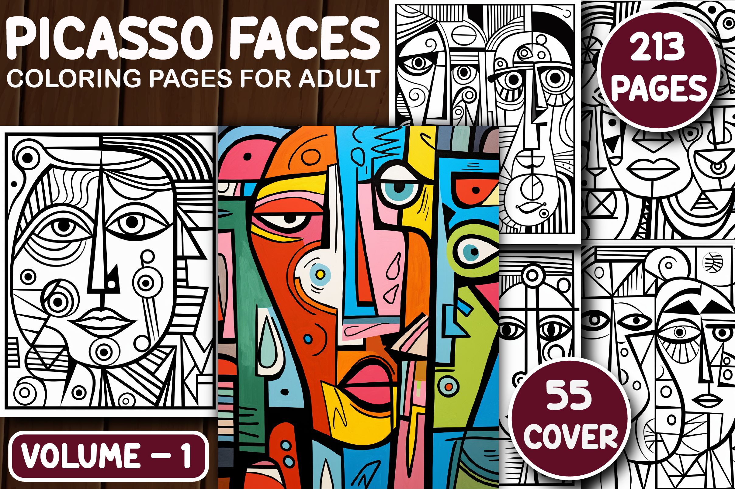 213 Picasso Faces Coloring Pages V - 1
