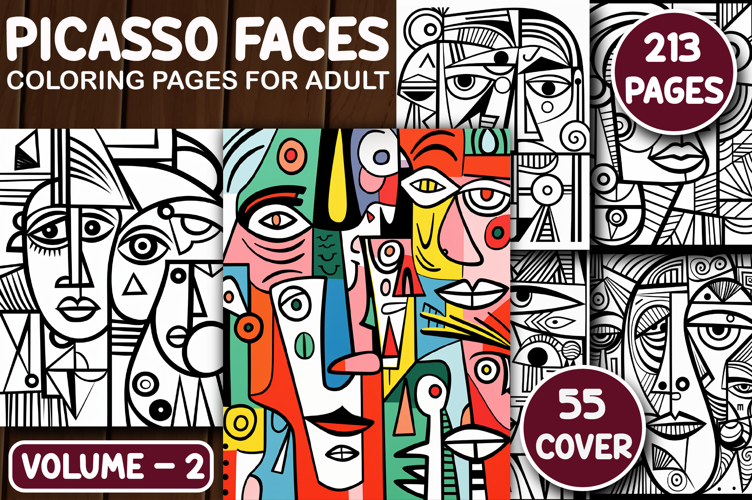 213 Picasso Faces Coloring Pages V - 2