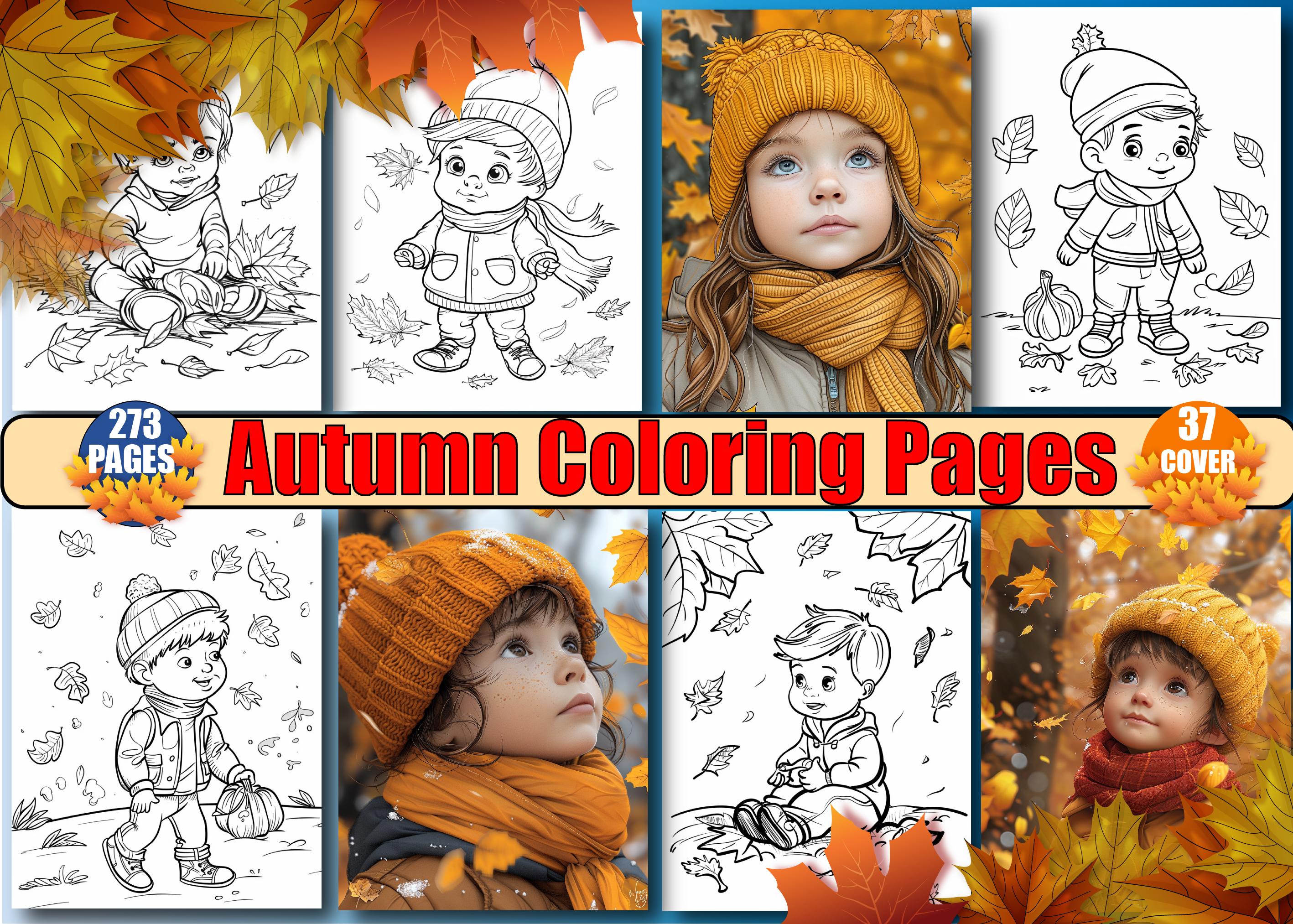 273 Autumn Coloring Pages for Kids Graphic by Design Zone · Creative ...