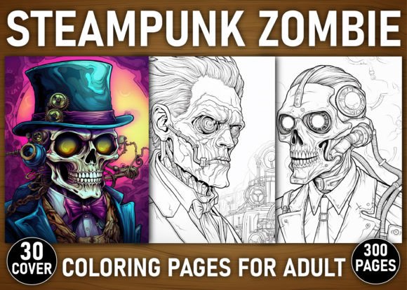 300 Steampunk Zombie Coloring Pages